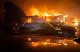 Raging wildfires force flight cancellations and cl...