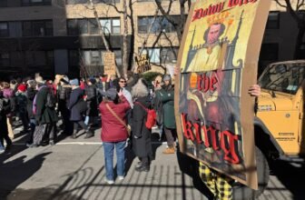 Thousands protest Elon Musk’s DOGE in NYC on Pre...