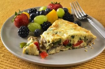 Cheese And Vegetable Frittata With Fresh Fruit Sal...