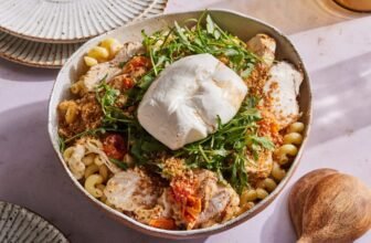 Grilled Burrata And Tomato Pasta